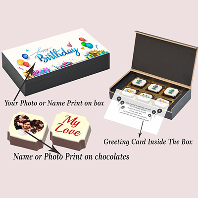 "Personalised chocolate Box (6pcs) - code PC03 - Click here to View more details about this Product